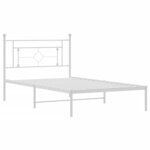 vidaXL Cadre de lit métal avec tête de lit blanc 107x203 cm