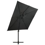 vidaXL Parasol déporté à double toit 250x250 cm Anthracite