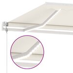 vidaXL Auvent automatique avec capteur de vent et LED 450x350 cm Crème