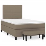 vidaXL Sommier à lattes de lit avec matelas taupe 120x190 cm tissu