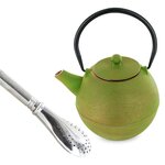 Théière en fonte Ming + paille inox avec filtre