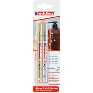 Marqueur Peinture brillante 751 blister de 2 Or-argent 1-2 mm EDDING