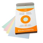 Étui De 100 Fiches - Bristol Quadrillé 5x5 Non Perforé 148x210mm - Couleurs Assorties - X 10 - Exacompta