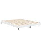 vidaXL Cadre de lit blanc 135x190 cm bois d'ingénierie