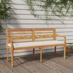 vidaXL Banc Batavia avec coussin 150 cm Bois de teck massif