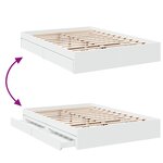 vidaXL Cadre de lit avec tiroirs blanc 150x200 cm bois d'ingénierie