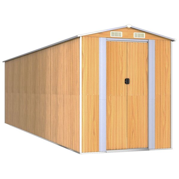 vidaXL Abri de jardin Marron clair 192x689x223 cm Acier galvanisé