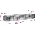 vidaXL Lit surélevé à gabion Fer galvanisé 400x100x50 cm