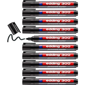Marqueur Permanent 300 Noir Pointe Ronde 1 5-3 mm x 10 EDDING