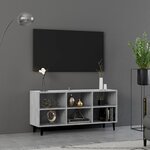 vidaXL Meuble TV avec pieds en métal Gris béton 103 5x30x50 cm