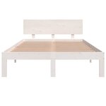 vidaXL Cadre de lit Blanc Bois massif 120x190 cm Petit double