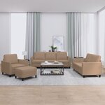 vidaXL Ensemble de canapés 4 Pièces avec coussins Cappuccino Similicuir