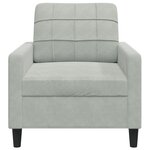 vidaXL Fauteuil Gris clair 60 cm Velours