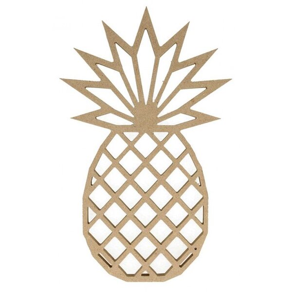 Silhouette en bois MDF origami - Ananas 25 cm