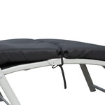 Bain de soleil pliable transat inclinable 7 positions chaise longue grand confort avec matelas + accoudoirs métal époxy textilène polyester noir