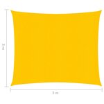 vidaXL Voile d'ombrage 160 g/m² Jaune 3x3 m PEHD