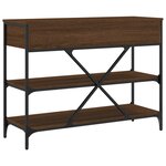 vidaXL Table console avec tiroirs et étagères chêne marron