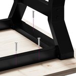 vidaXL Table basse cadre en Y 50x50x35 cm bois de pin massif et acier