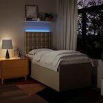 vidaXL Sommier à lattes de lit avec matelas Crème 90x200 cm Tissu