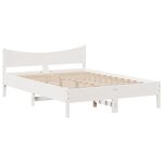vidaXL Cadre de lit avec tête de lit blanc 120x190 cm bois pin massif
