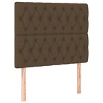 vidaXL Cadre de lit avec tête de lit marron foncé 90x200 cm Tissu