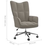 vidaXL Chaise de relaxation Gris clair Velours