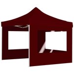 vidaXL Tente de réception pliable avec parois Aluminium 3x3 m Bordeaux