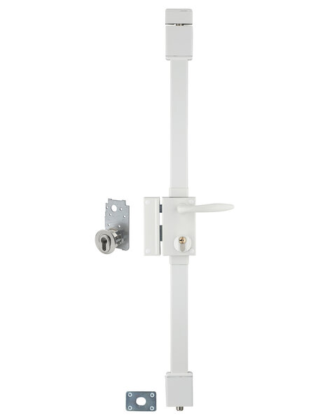 THIRARD - Serrure en applique Targa A2P* à tirage pour entrée  gauche  3pts  Transit2 30x65mm  axe 45mm  blanc  4 clés