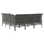 vidaXL Salon de jardin 5 Pièces avec coussins Gris Résine tressée