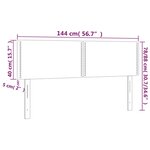 vidaXL Tête de lit à LED Rose 144x5x78/88 cm Velours