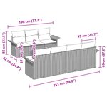vidaXL Ensemble de canapés de jardin 8 pièces avec coussins Beige Poly Rattan Acacia