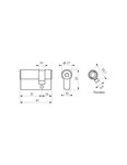 THIRARD - Demi-cylindre de serrure Surveyor  31x10mm  laiton  anti-arrachement  4 clés