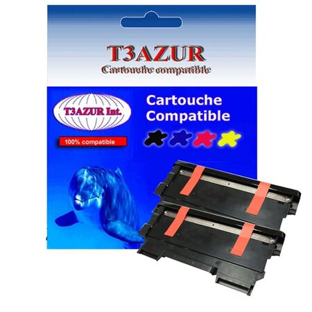 2 Toners  compatibles compatible avec  Brother TN2220, TN2010 pour Brother MFC7860DW - 2600 pages - T3AZUR