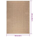 vidaXL Tapis 160x230 cm aspect jute intérieur et extérieur
