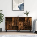 vidaXL Buffets 2 Pièces chêne fumé bois d'ingénierie