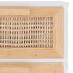 vidaXL Buffet Blanc 40x30x90 cm Bois de pin massif et rotin naturel