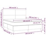 vidaXL Sommier à lattes de lit et matelas LED Noir 160x200 cm Velours