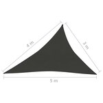 vidaXL Voile d'ombrage 160 g/m² Noir 3x4x5 m PEHD