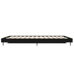 vidaXL Cadre de lit noir 135x190 cm bois d'ingénierie