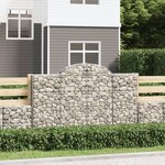 vidaXL Paniers à gabions arqués 9 Pièces 200x30x120/140 cm Fer galvanisé