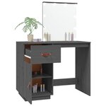 vidaXL Coiffeuse avec LED Gris 95x50x133 5 cm Bois de pin massif