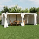vidaXL Tonnelle avec rideaux crème 6x3 m acier
