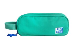 Trousse Oxford B-Smart - 3 Compartiments - Poignée Latérale - En Matière Recyclée - Couleur Turquoise