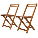 vidaXL Chaises de bistro d'extérieur 2 Pièces Bois d'acacia solide