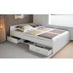 Lit adulte 140 x 190 cm - Blanc mat