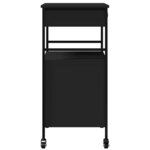 vidaXL Chariot de cuisine noir 56x43x89 5 cm bois d'ingénierie