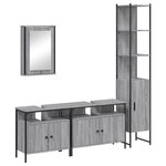 vidaXL Ensemble de meubles de salle de bain 4 Pièces Sonoma gris