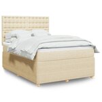 vidaXL Sommier à lattes de lit avec matelas Crème 140x190 cm Tissu