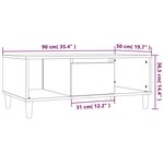vidaXL Table basse Chêne marron 90x50x36 5 cm Bois d'ingénierie