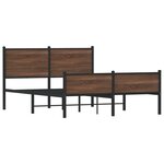 vidaXL Cadre de lit en métal sans matelas chêne marron 150x200 cm